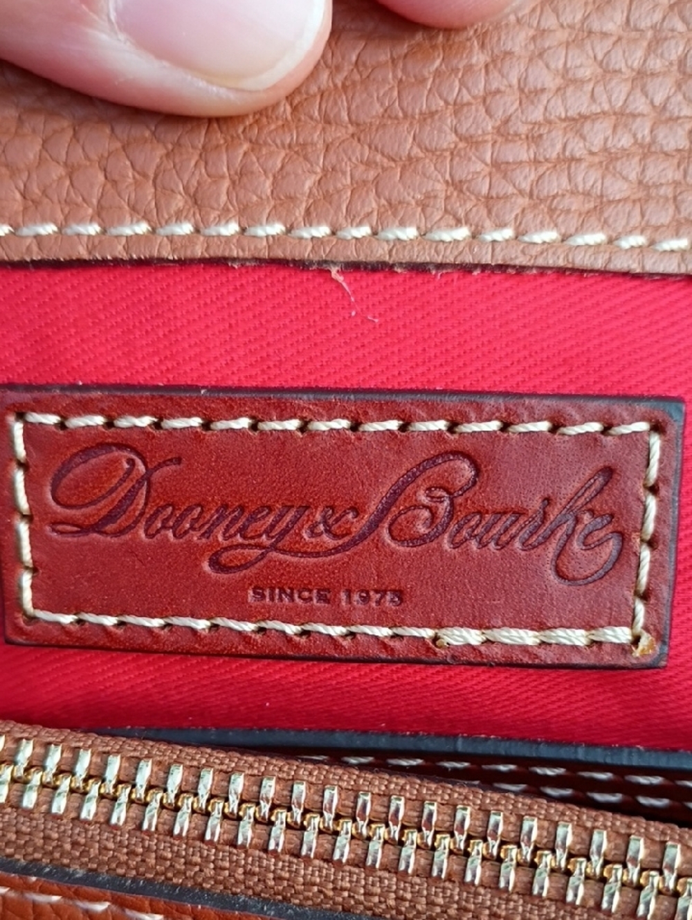 Dooney & Bourke Cognac Brown Pebbled Leather Satchel - Picture 9 of 14